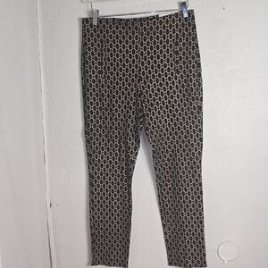NWT Chico's Black and Tan Dress Pants with Sophisticated Pattern